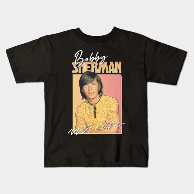 Bobby Sherman // Retro 1970s Aesthetic Fan Design Kids T-Shirt by DankFutura